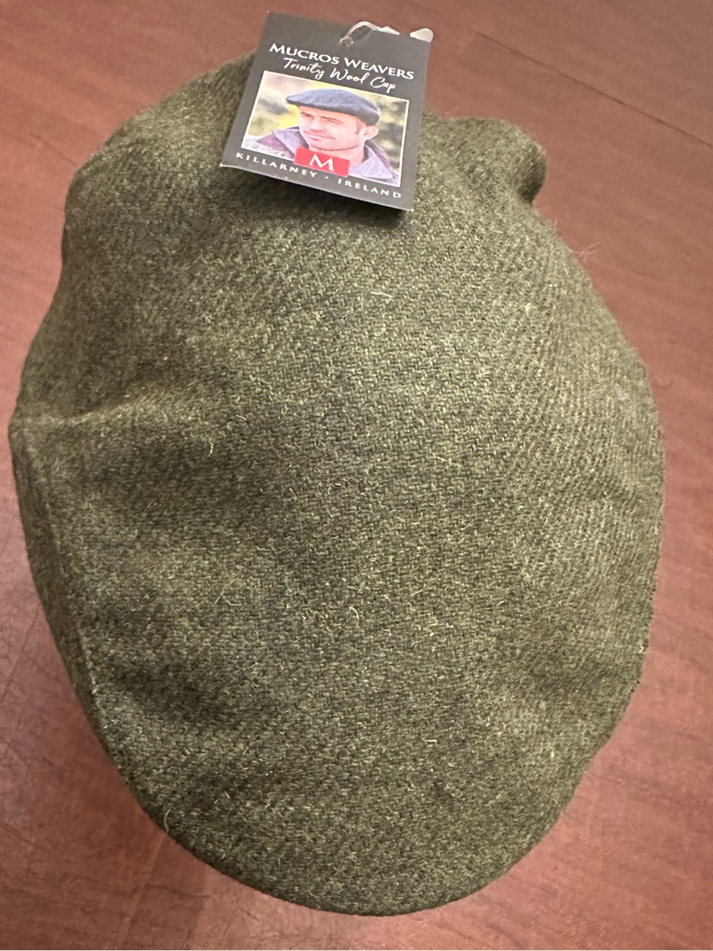 MUCROS WEAVERS TRINITY TWEED FLAT M CAP Wool IRELAND NWT Olive Green